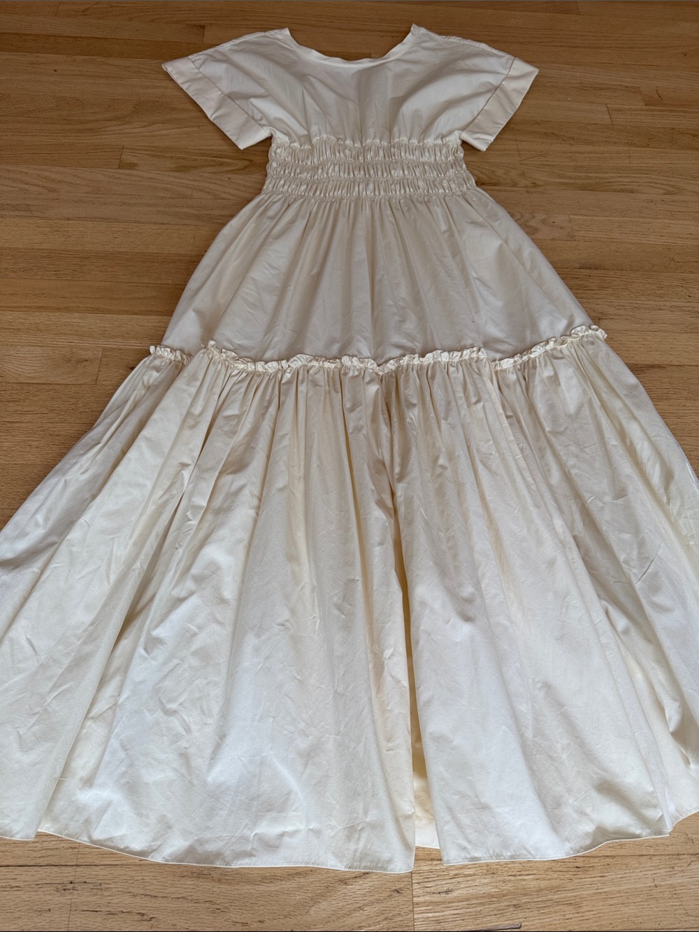 EUC: THREE GRACES Blanche Dress, Cotton Poplin - Ecru, sz Medium - Picture 5 of 9